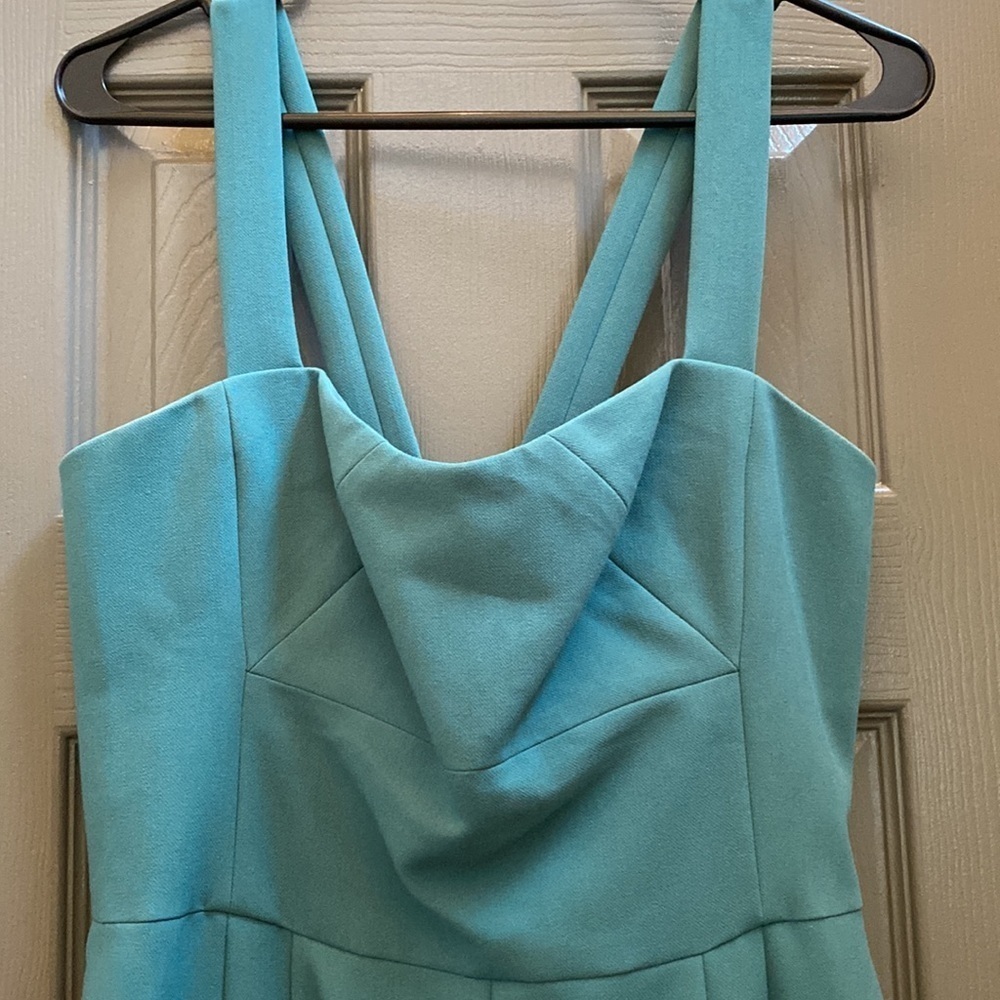 GAL MEETS GLAM Collection Green Nicole Sweetheart Square Neck Pant Jumpsuit 6 - Picture 3 of 8